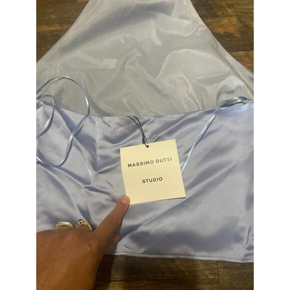 Massimo Dutti Contrast Satin Halter Top‎ NWT - Picture 2 of 4
